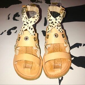Bully Boxer -Leather Gladiator Style Print Sandals​